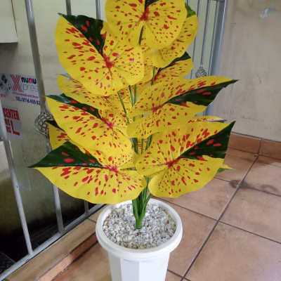 Yellow Anthurium Artificial Potted Flower Plant