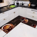 Coffee Themed Design 2pcs Kitchen Mats