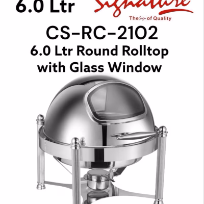 Signature 6L Round chafing dish with Glass Window