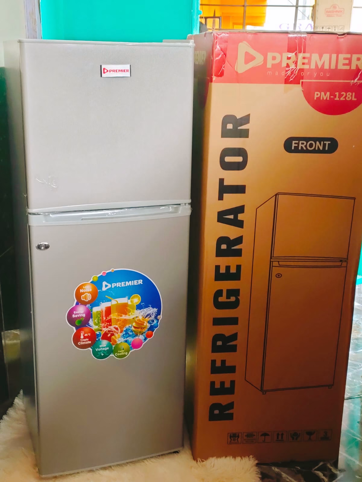 Premier 128L Double Door Refrigerator