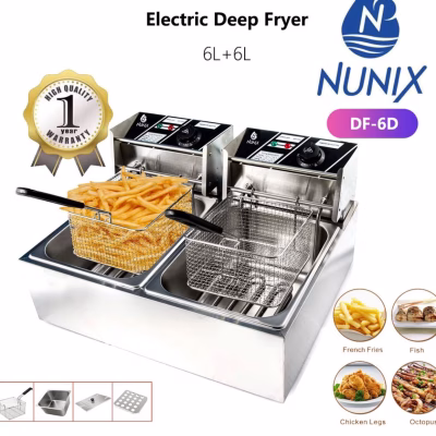 Nunix DF-6D 12L Electric Double Deep fryer