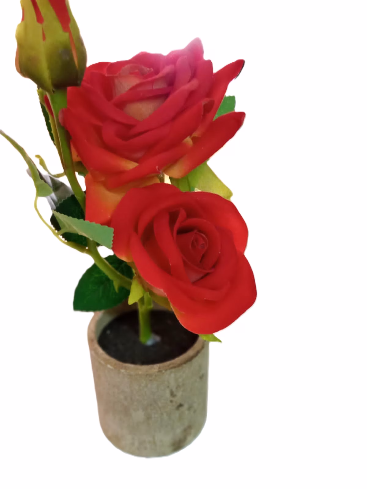 Pink Rose Artificial Desk Plant