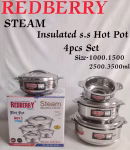 Redberry Steam 4pc Stainless-steel Hotpots