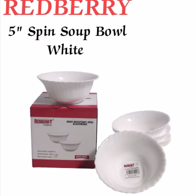 Redberry 5" White spin soup 3pcs Bowls