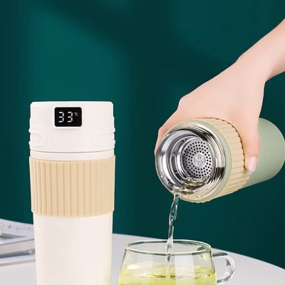 White 480ML Smart Thermal Coffee Cup