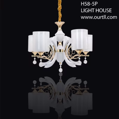 T.L.L H58-5p White And Gold Chandeliers