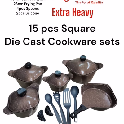 Signature 15 Pcs Square Die Cast Cookware Sets