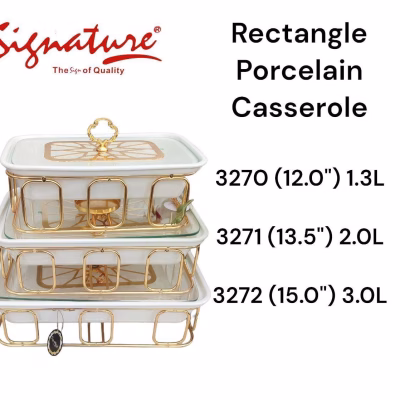 Signature 3pcs Rectangular Ceramic Casserole Sets