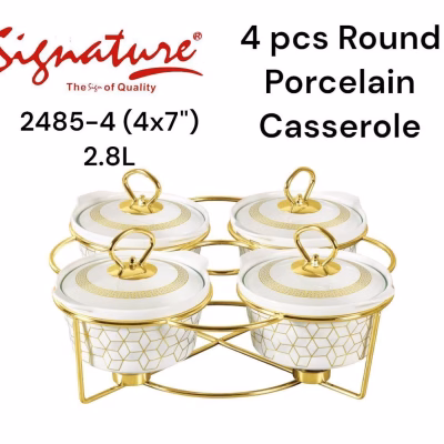 Signature 4pcs Round Ceramic Casserole Sets