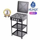 Nunix LTS-01 4-Gas Stand cooker with Storage shelves
