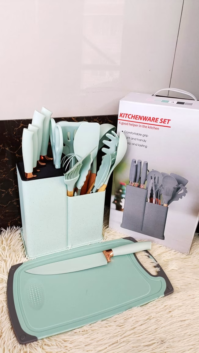 Silicon 19pcs Kitchenware Cooking Spoon set - Image 2