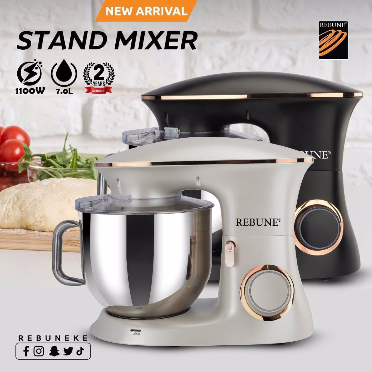 Rebune RE-2-096 7L Stand Mixers
