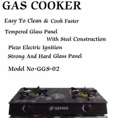Gemini GGS-02 Glass Tabletop 2-Burner cooker