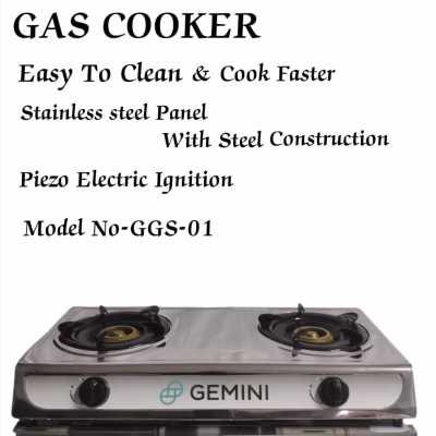 Gemini GGS-01 Stainless steel Tabletop 2-Burner cooker