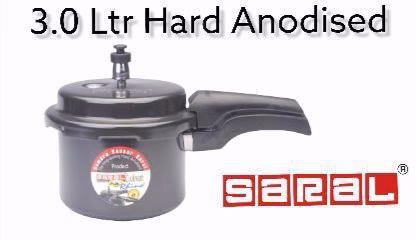 Saral 3L Black Anodized Pressure cooker
