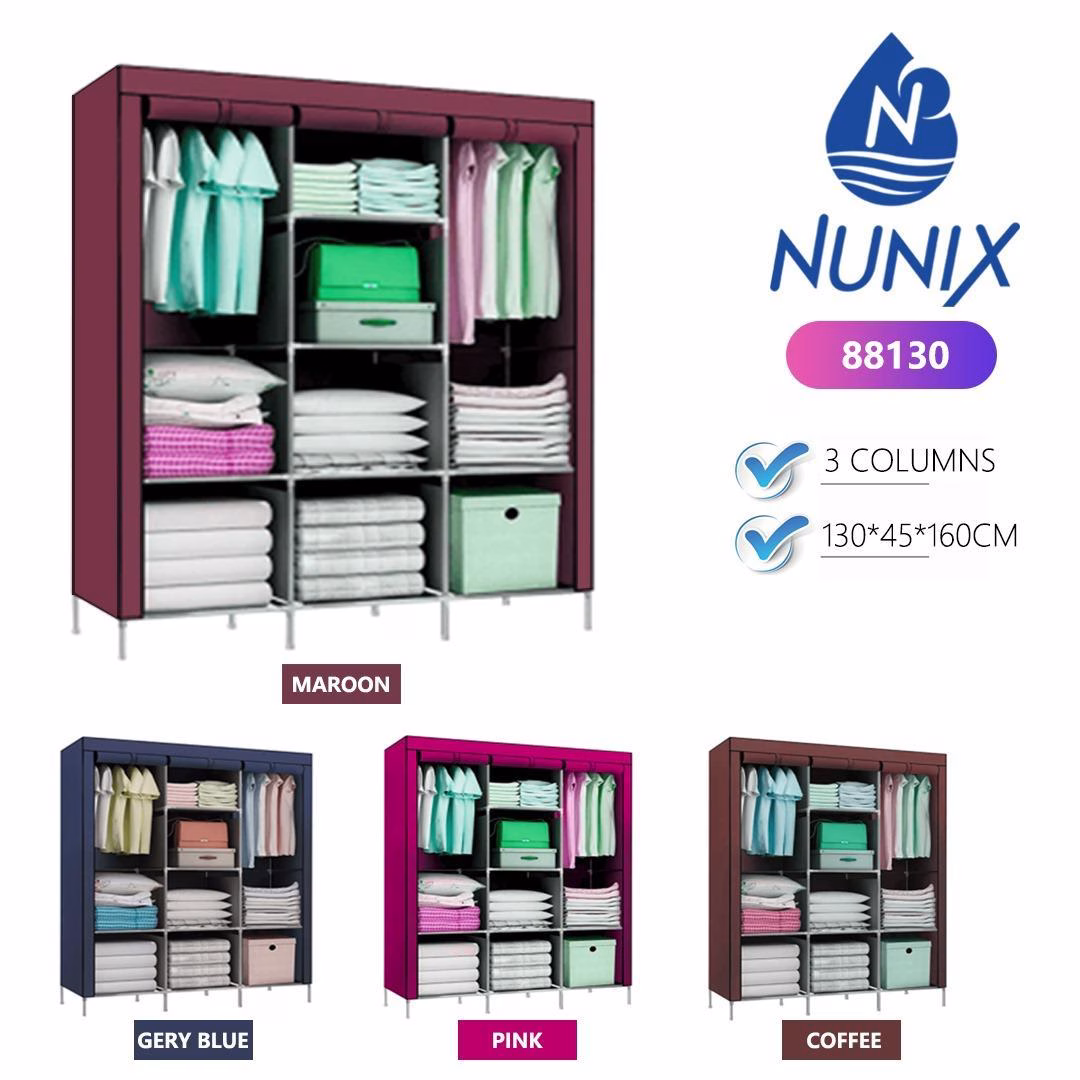 Nunix 88130 3-Column Metallic Wardrobes