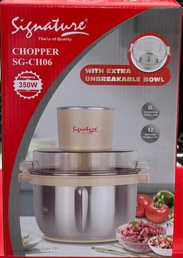 Signature SG-CH06 2L Stainless-Steel Electric Chopper - Image 3