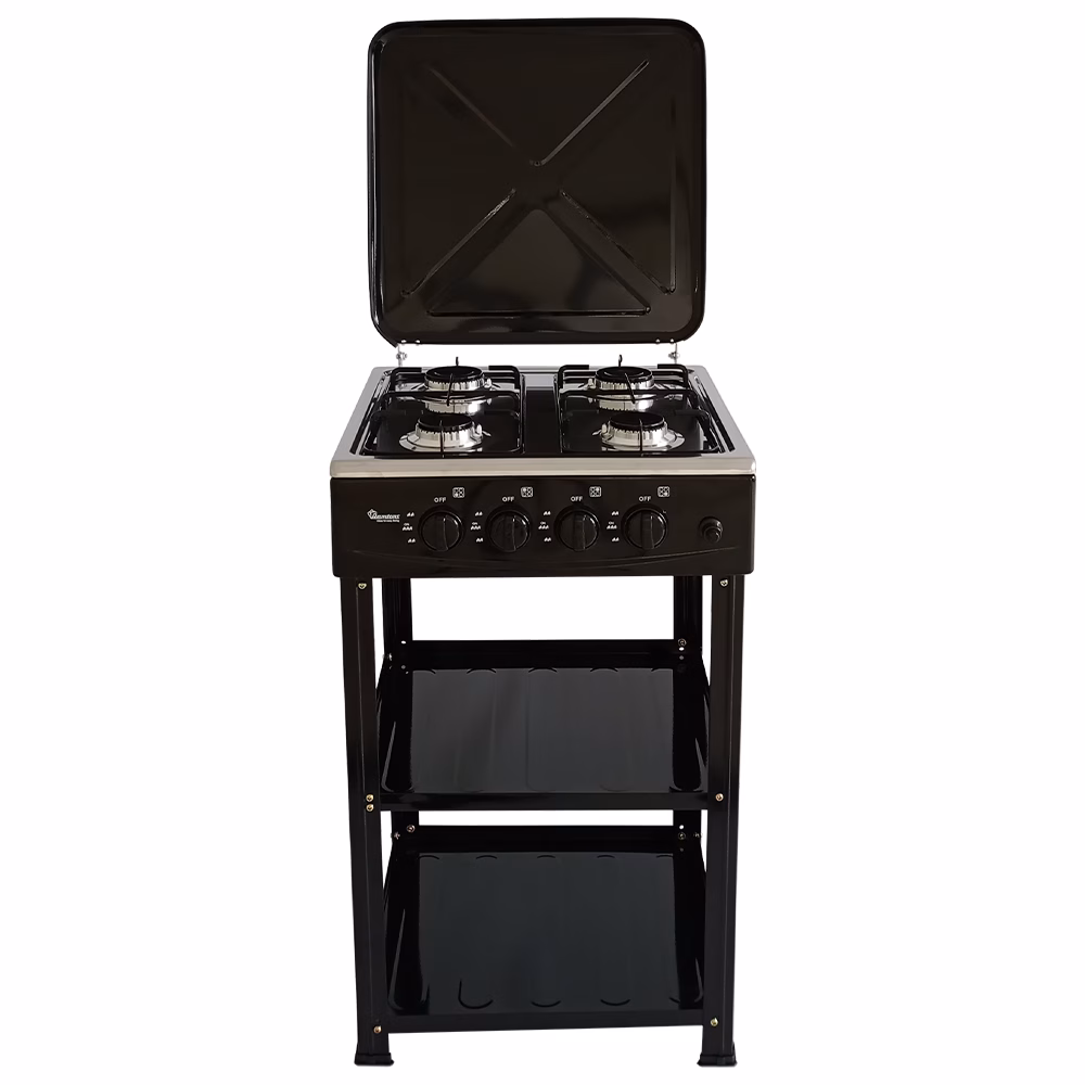 Ramtons RG547 4-Gas Stand cooker with Storage shelves