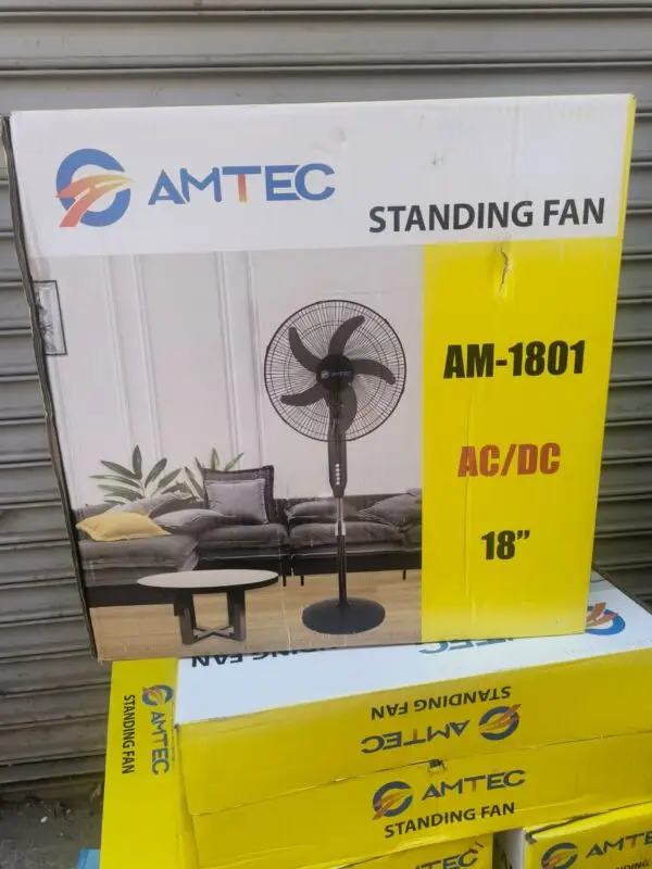 Amtec AM1801 18" Inch AC/DC Standing Fans - Image 2