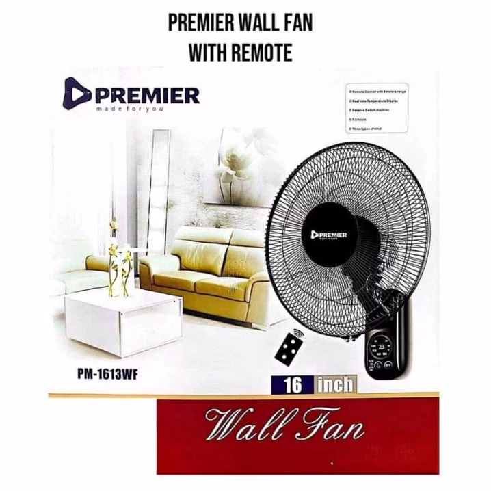 Premier PM1613WF 16' Inch Remote-controlled Wall Fan