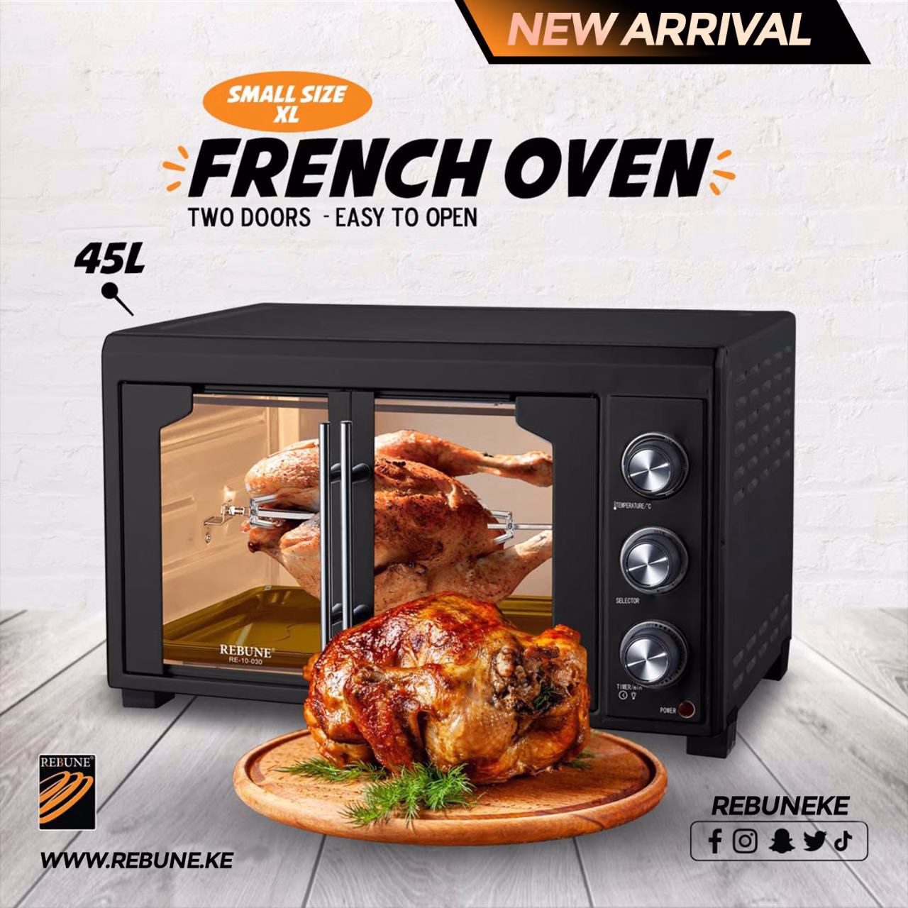 Rebune RE-10-030 45L French Door Oven