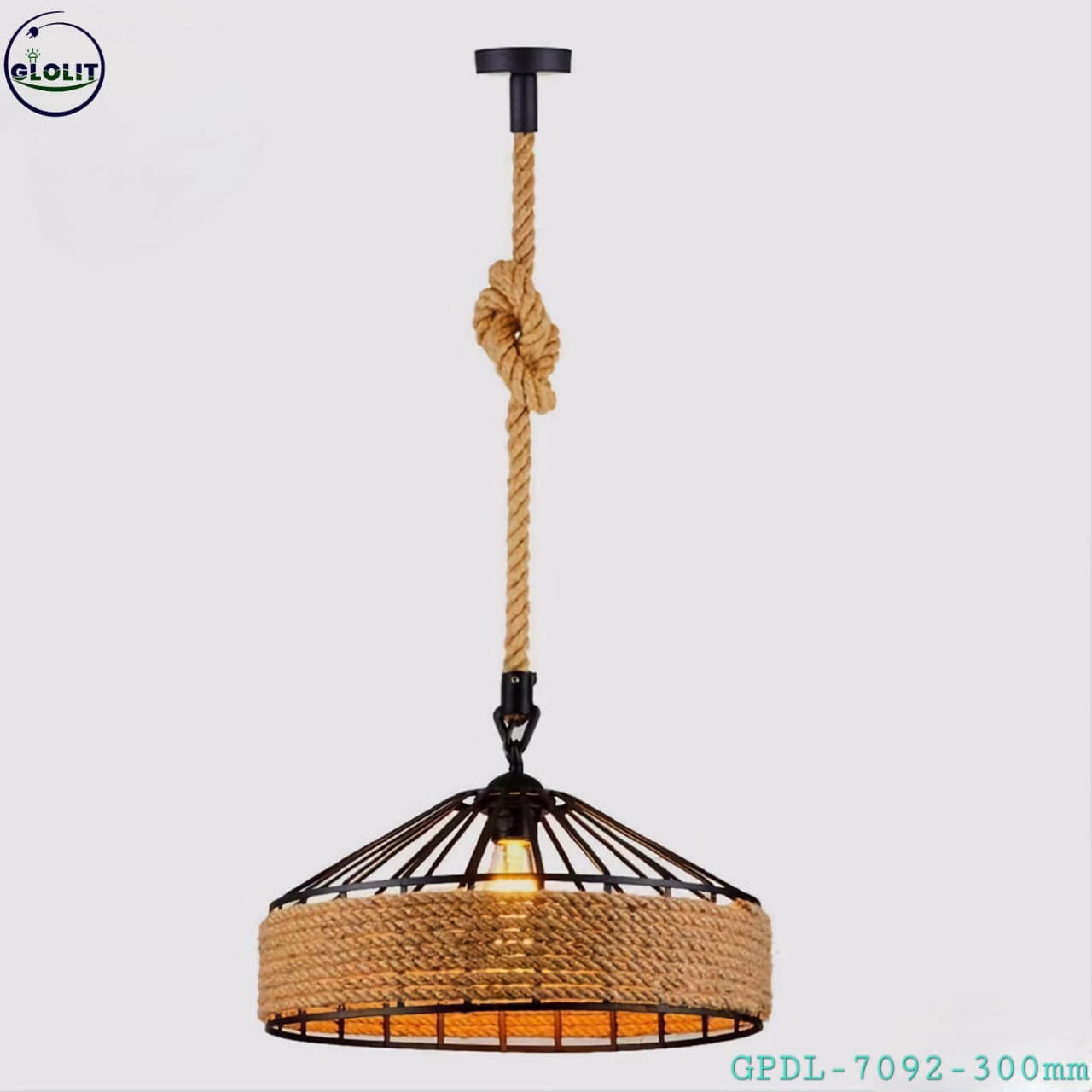 Glolit 7092 300mm Hemp Rope Chandelier