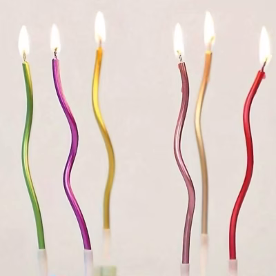Elegant 6pc Spiral Birthday Candle sets