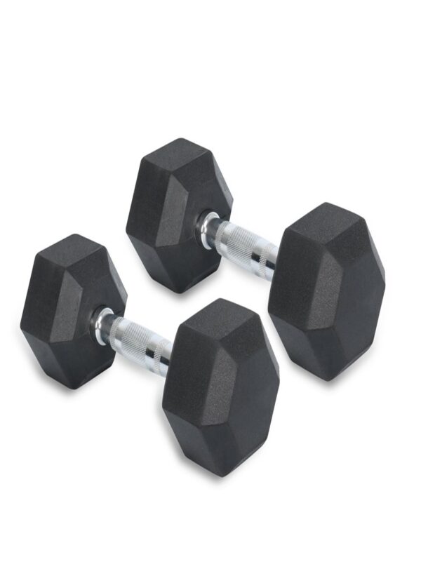 Rubber Hexagonal Dumbbell Weight Pairs - Image 3