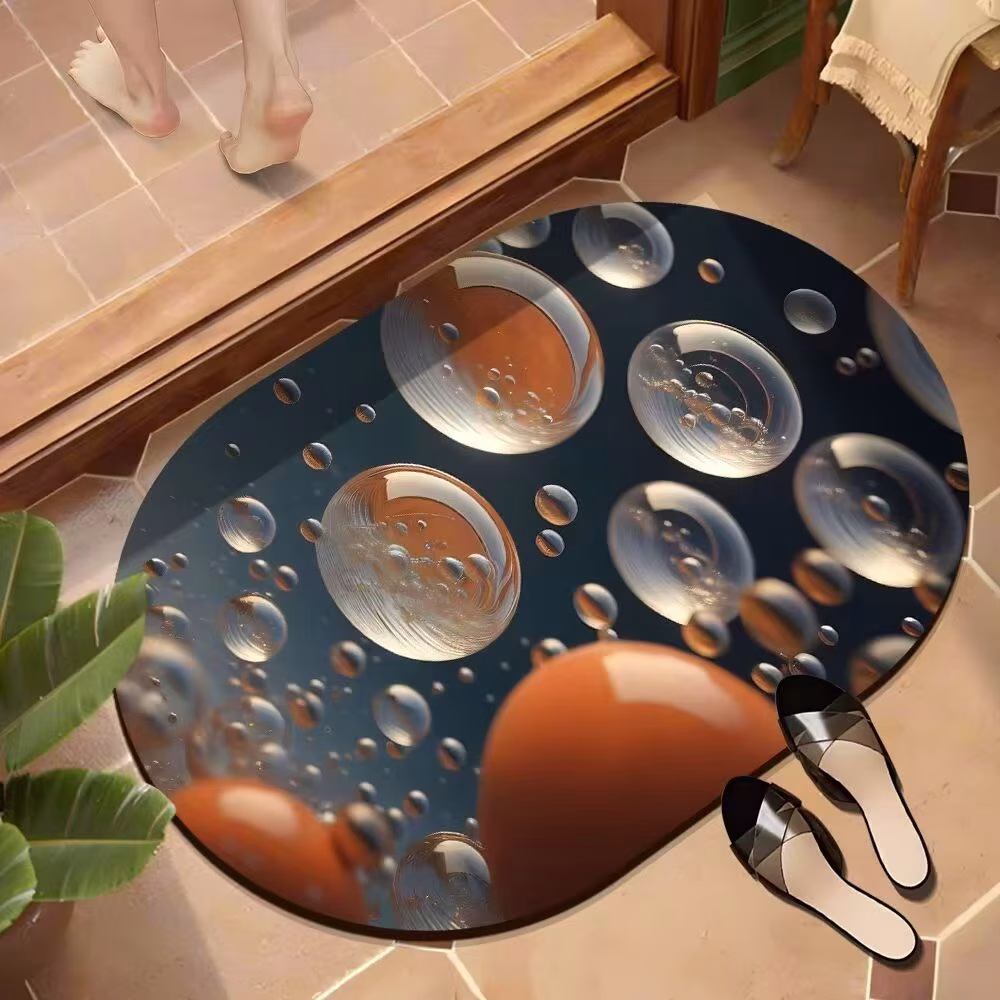 3D-Rubber Oval Bathroom Door Mats - Image 5