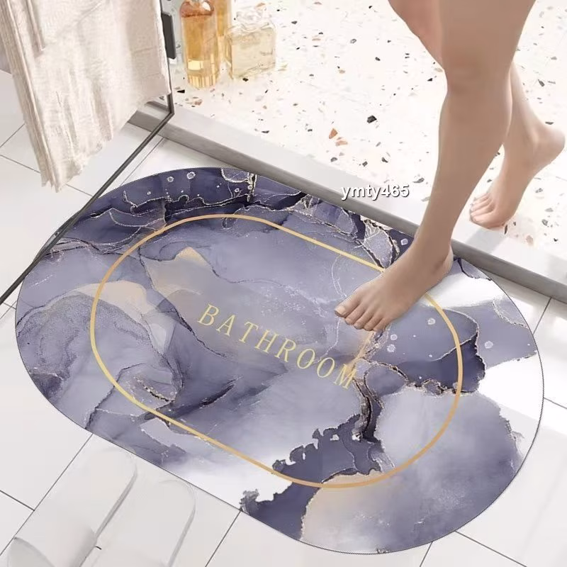 3D-Rubber Oval Bathroom Door Mats