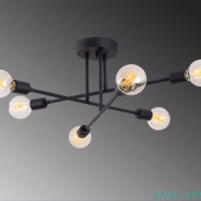 Glolit GCDL 5-Arm Black & Gold Chandeliers