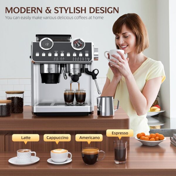 Cafelffe MK608 All-in-one Espresso Machine with Grinder - Image 4