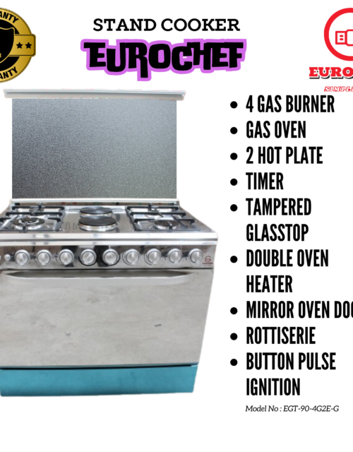 Eurochef EGT-90 4~Gas+2~Electric 60×90 Gas Cookers