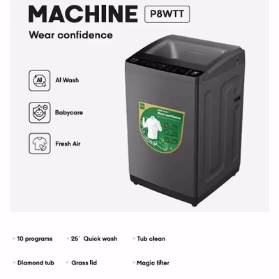 Syinix PW8TT 8Kgs Automatic Top-Load Washing Machine