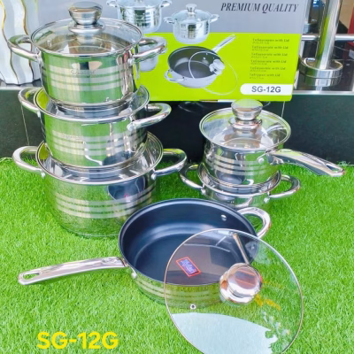 Signature SG-12G 12pcs Induction Base Stainless-Steel Cookware sets