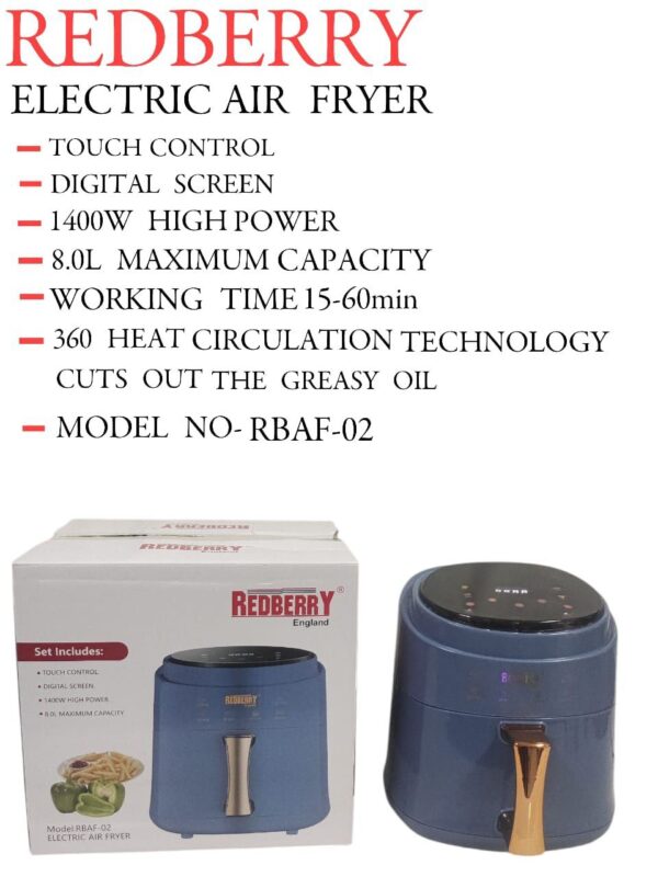Redberry RBAF-02 8L Electric Air Fryer - Image 2