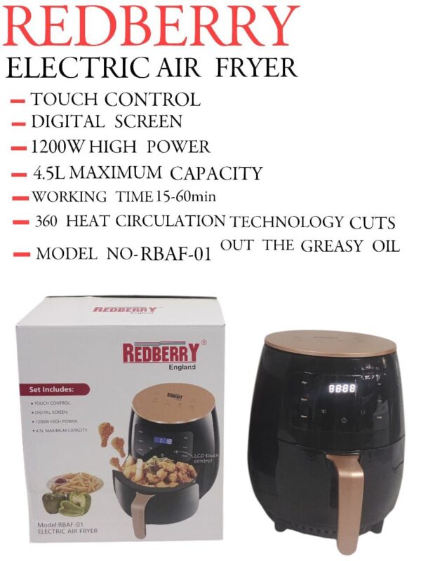 Redberry RBAF-01 4.5L Electric Air Fryer - Image 2