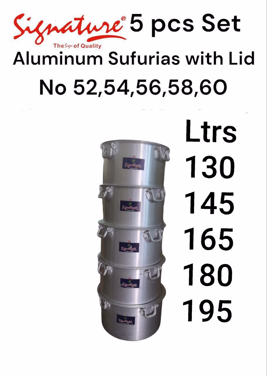 Signature 5pcs Jumbo Commercial Heavy-Duty Aluminum Sufurias