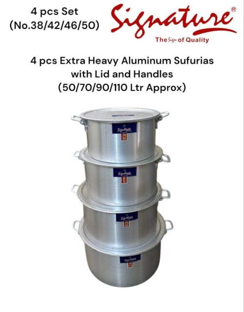 Signature 4pc Commercial Heavy-Duty Aluminum Sufurias