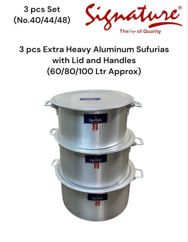 Signature 3pc Commercial Heavy-Duty Aluminum Sufurias