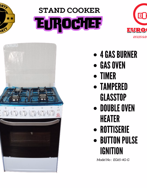 Eurochef EG65 4G-G 60x65 4~Gas Burner Cooker with gas oven