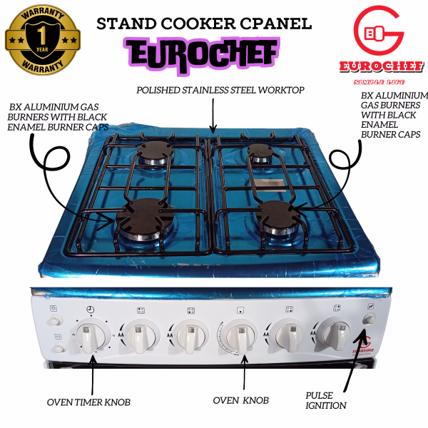 Eurochef EG65 4G-G 60x65 4~Gas Burner Cooker with gas oven - Image 3