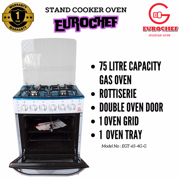 Eurochef EG65 4G-G 60x65 4~Gas Burner Cooker with gas oven - Image 2