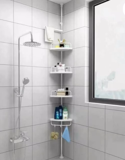 4 Tier Adjustable Bathroom Corner Rack