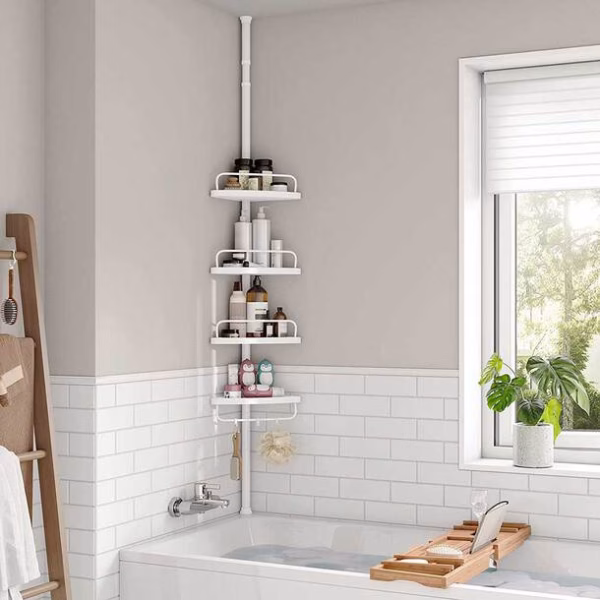 4 Tier Adjustable Bathroom Corner Rack - Image 2
