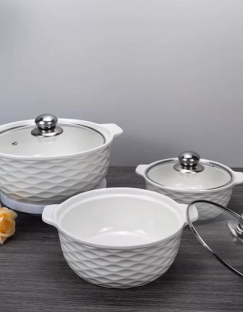 Ceramic 3Pcs Casserole Soup & Serving pots