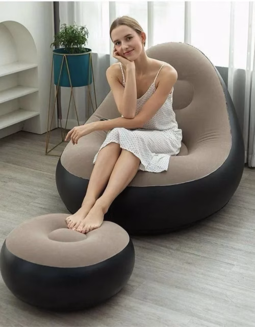 Intex Inflatable Sofa Seat with Footrest & Manual Pump