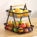 2 Layer Metallic Fruit Basket