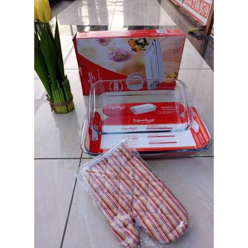 Signature 2Pcs Rectangular Glass Baking Trays - Image 3