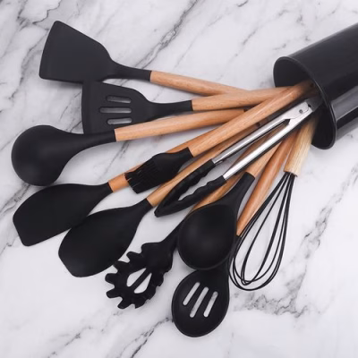 Silicon 12pcs Kitchenware Cooking Spoons Set